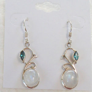 Sterling Moonstone & Topaz Earrings